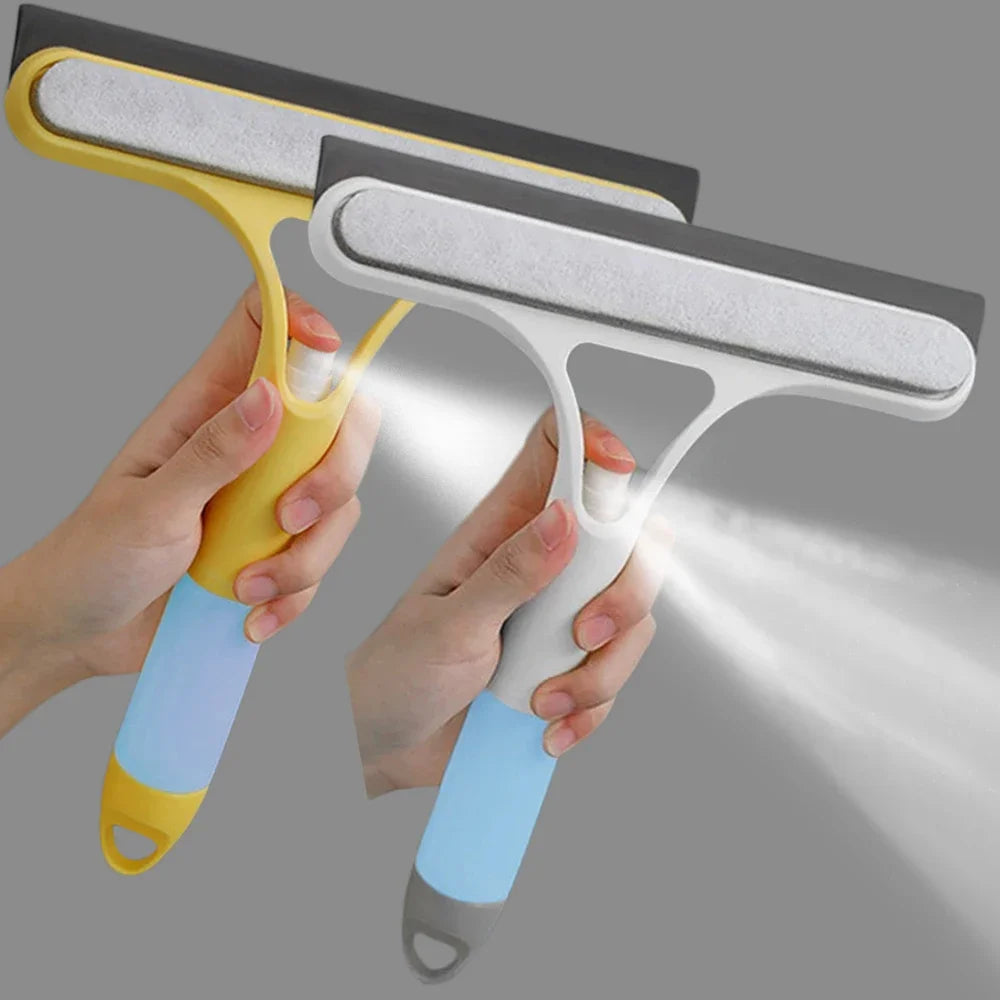 3 in 1 Multi-Functional Window Cleaning Squeegee with Spray Bottle - Effortless Glass & Mirror Wiping Tool for Home and Car