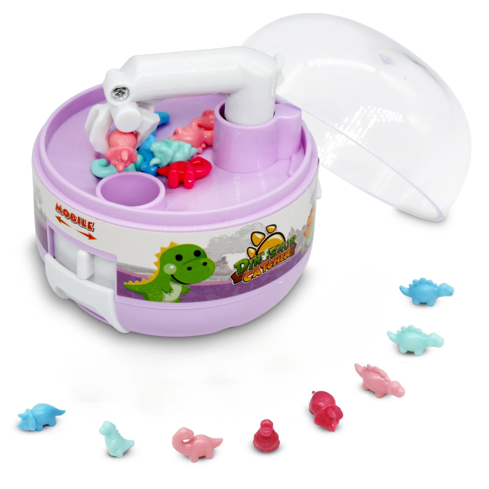 Exciting Dinosaur Figure Grabber Capsule Toy - Mini Claw Machine for Stress Relief and Fun! Perfect Gift for Kids and Adults!