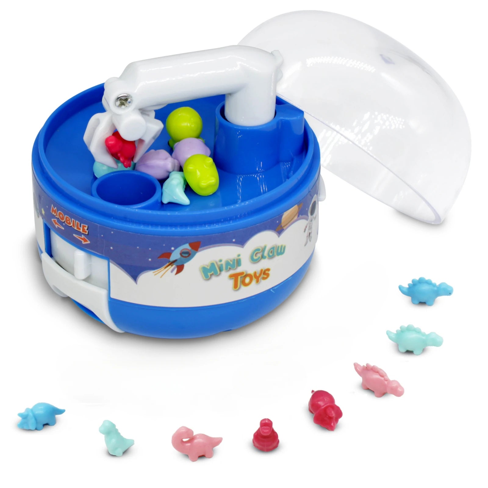 Exciting Dinosaur Figure Grabber Capsule Toy - Mini Claw Machine for Stress Relief and Fun! Perfect Gift for Kids and Adults!