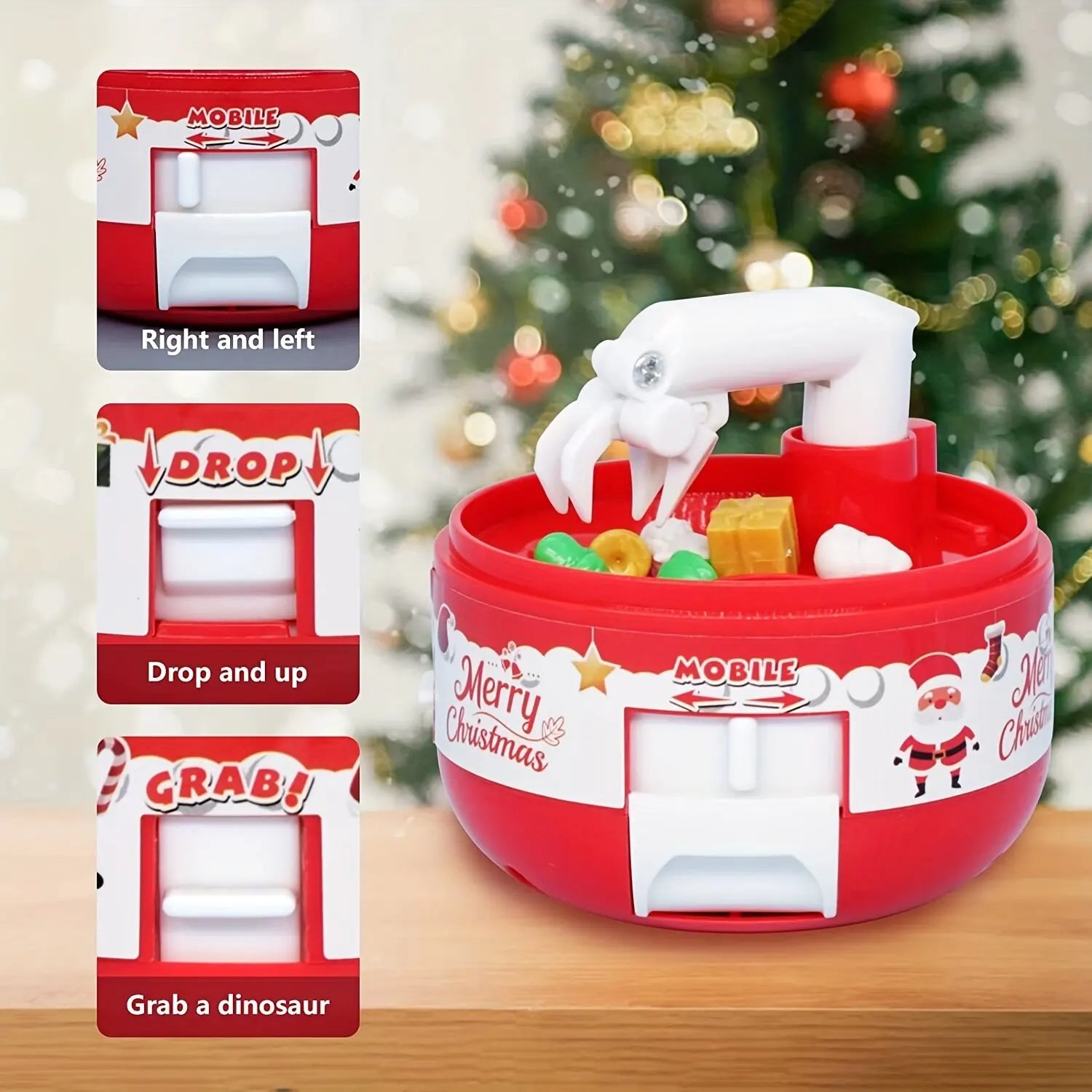 Exciting Dinosaur Figure Grabber Capsule Toy - Mini Claw Machine for Stress Relief and Fun! Perfect Gift for Kids and Adults!